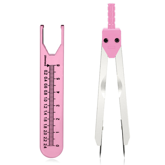 EKG Calipers Electrocardiogram Caliper ECG Calipers Measuring Tool with Ruler Electrocardiogram Drafting Divider for Doctors, Nurses, Medical Student (1 Pack, Pink)