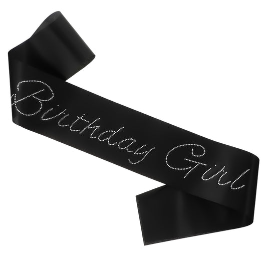 Xthrotsenk Birthday Girl Sash, Happy Birthdays Sash for Women, Black Birthday Sashs With Glitter Rhinestones Decorations Party Favors Supplies for Women And Men Birthdays Decorations
