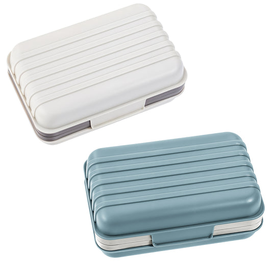2 Pcs Travel Soap Container, Soap Holder with Lid, Portable Bar Soap Holder with Soap Tray, Bar Soap Holder for Shower, Travel Soap Case for Gym, Outdoor Camping, Hiking