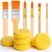 Xelsluthe 6PCS Face Painting Brushes 6PCS Face Painting Sponges