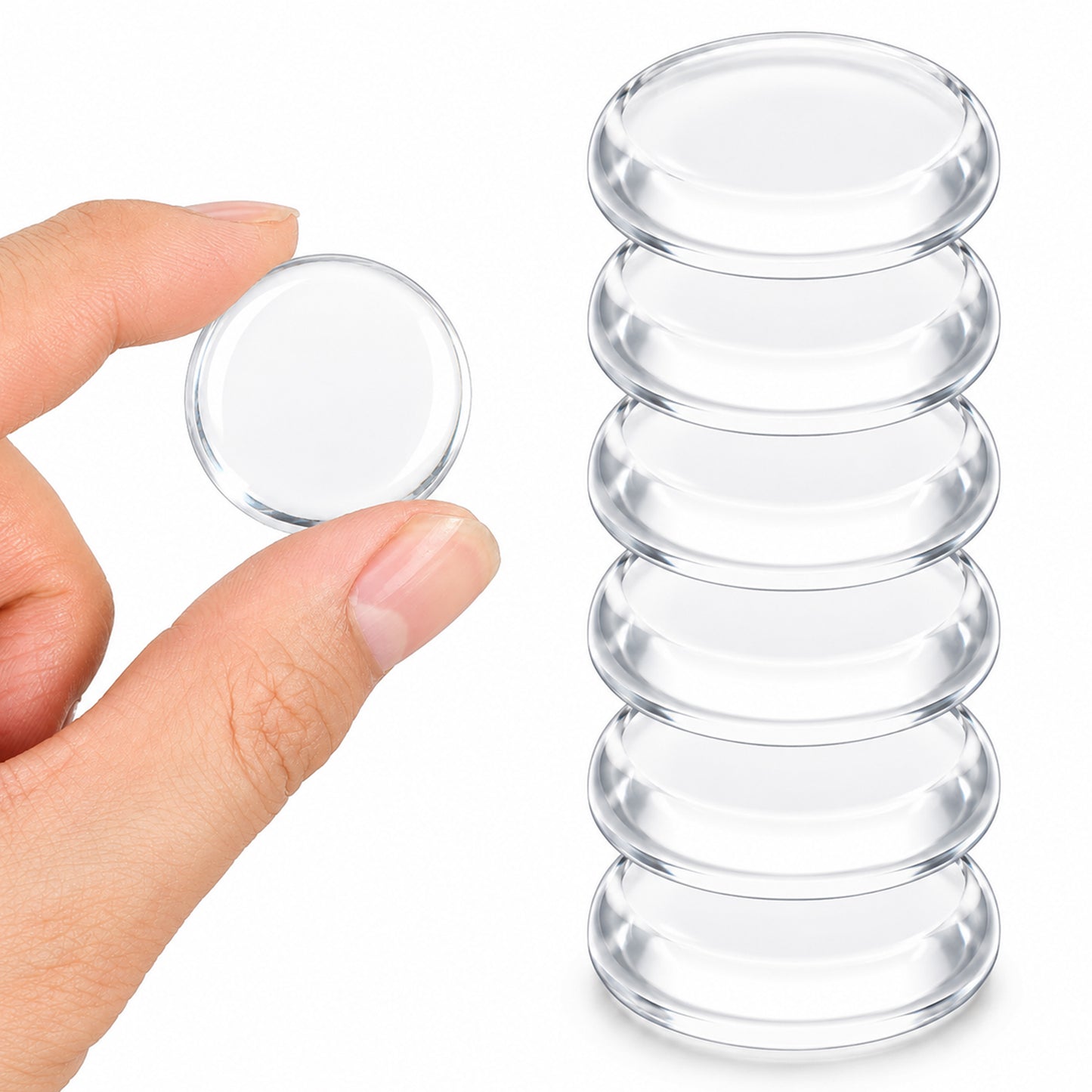 6 Pcs Door Handle Protectors 5 cm Clear Door Knob Wall Protector