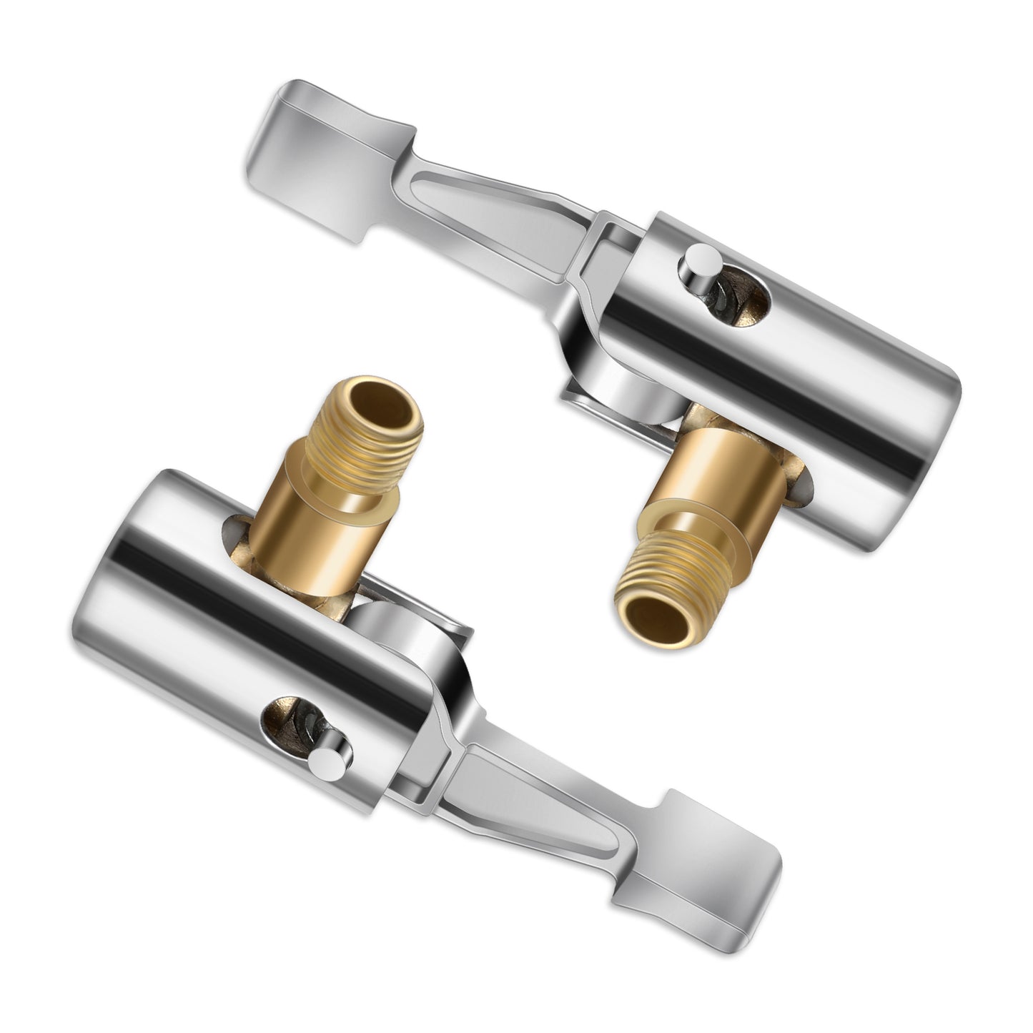 Trinkrittey 2-Packs Lock On Air Chuck Tire Inflator Hose Adapter, All Metal Locking Tire Air Chuck with Standard Tire Valve Thread Tire Hose Nozzle for Portable Tire Pump/Air Compressor