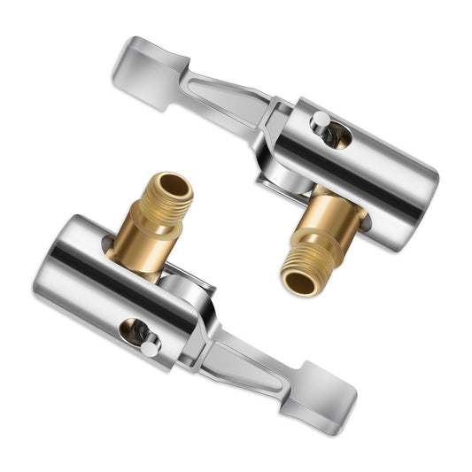 Trinkrittey 2-Packs Lock On Air Chuck Tire Inflator Hose Adapter, All Metal Locking Tire Air Chuck with Standard Tire Valve Thread Tire Hose Nozzle for Portable Tire Pump/Air Compressor