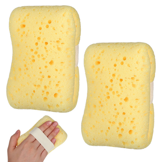 Bruislard 2 Pieces Bath Sponge 4.7x3.5 Inch Sea Sponges for Shower