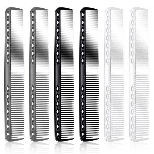 Carbon Fiber Cutting Comb, Professional Carbon Fine Cutting Comb Heat Resistant Barber Combs StylingComb for Fine Wide Tooth, Heat Resistant Carbons Fiber Salon Hairdressing Combs, Black, Grey, White