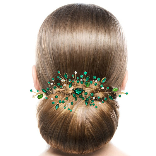 Leaf Bride Wedding Hair Comb Wedding Hair Accessories For Bridal Hair Clips Rhinestone Pearl Bridal Hair Pieces Flower Wedding Headpiece Crystal Hair Accessories For Women And Girls