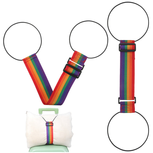 2 Pcs Luggage Straps, Elastic Suitcase Belt, Adjustable Travel Carry Strap, Add a Bag Bungees, Elastic Wrap Belts, Travel Accessories for Bag to Suitcase Handle (Multicolor)