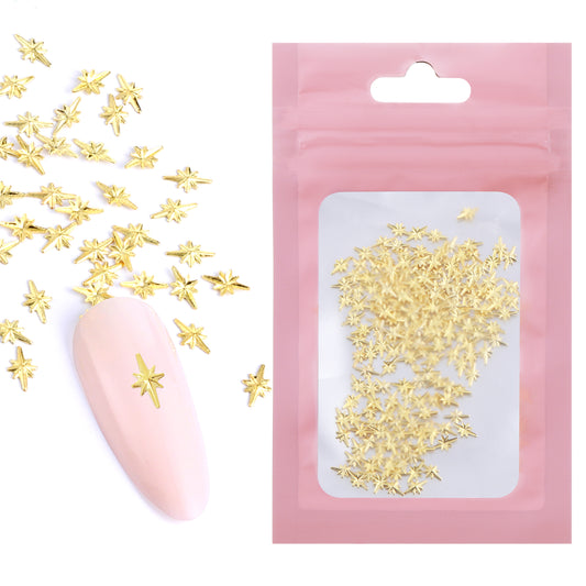 200 PCS Gold Star Nail Charms, Gold Cross Nail Charms Mini Star Nail Art Charms 3D Alloy Nail Art Charms Cute Cross Star Nail Decorations Nails Supplies Gold DIY Nail Art Decoration Accessories