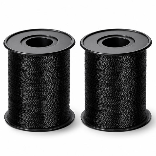 300m Extra Strong Upholstery Thread, Black Heavy Duty Bonded Nylon Thread, Polyester Bonded Threads for Denim Leather Craft Machine DIY and Home (2 Spools)