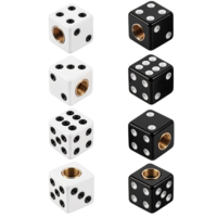 8 Pcs Dice Tire Valve Stem Caps, White and Black Universal Copper Core Dustproof Tire Valve Stem Covers for Cars, SUV, Trucks, Motorcycles, Bikes, Bicycles