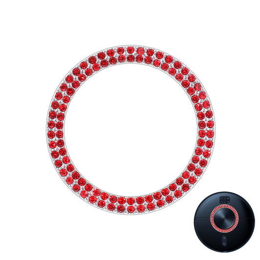 Push Start Button Bling Crystal Car Engine Start Decoration Ring Double Rhinestone Engine Start Ring Decals Key start & Knob Ring Decoration Push to Start Button Cover Car Interior Accessories(Red)