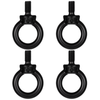4PCS M6 Eye Bolts, Stainless Steel Male Thread Lifting Ring Eye Bolts, Shoulder Ring Threaded Screw Machinery Shoulder Eyebolt for Lifting Hanging