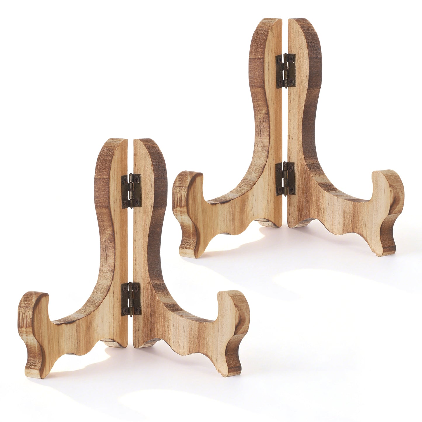 Skrfren 2 Pcs Wooden Easel Plate Holder 5" x 4" Pine Wood Display Stand for Display Picture Frames, Photos, Books, Decorative Plates, Artwork