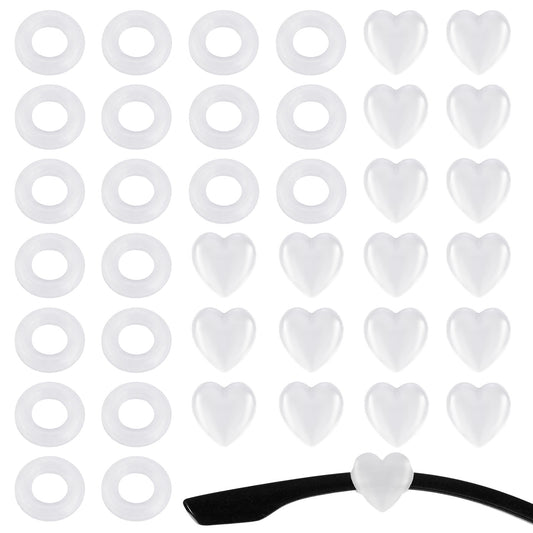 20 Pairs Heart Eyeglass Ear Grips Silicone Anti Slip Eyewear Retainer Heart Ear Hooks for Glasses Anchor Glasses Grips for Spectacle Eyewear Glass Sunglasses