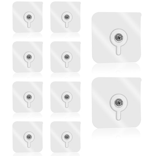 10 PCS Adhesive Picture Hanging Hooks No Nail Picture Hangers No Drill Wall Hanger Frame Hangers Without Nails Ganchos Adhesivos para Pared for Home, Office, Bathroom, Kitchen