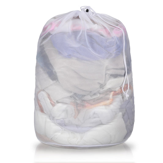 Large 24" x 32" Mesh Laundry Bag, Travel Laundry Bags, Heavy Duty Mesh Laundrys Bags, Machine Washable Bag with Drawstring Lockable for College Dorms, Home, Sports Factories