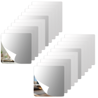 Mini Acrylic Square Mirror, 20 Pcs 2'' x 2'' Self-Adhesive Small Square Mirror Wall Stickers for Wall Bathroom Home DIY Crafts