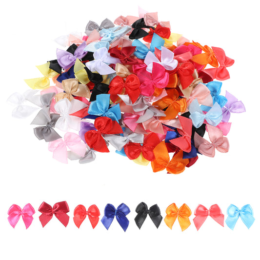 Mini Bows, 100 Pcs Multicolor Ribbon Bows Small Premade Bow Tiny Satin Ribbon Bow for DIY Crafts Sewing Scrapbooking Gift Wrapping Hair Accessories Christmas Wedding Party Decorations (20 Colors)
