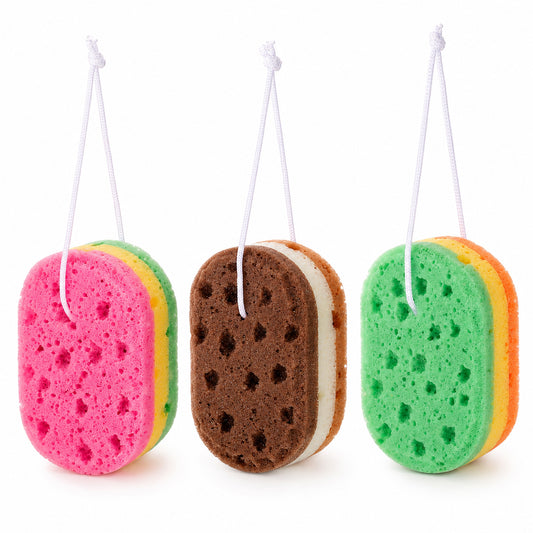 Fibraze 3 PCS Body Bath Sponges for Women Sea Sponges for Shower