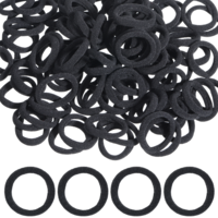 100 PCS Mini Black Seamless Hair Ties, Small Elastic Hair Bands Soft No Damage Ponytail Holders Rubber Bands for Women