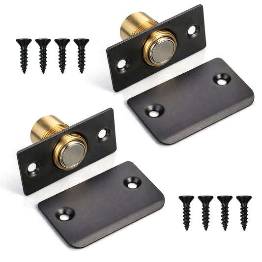 Closet Magnetic Door Ball Catch Hardware, 2 Pack Stainless Steel Silent Ball Catch Adjustable Magnetic Door Latch Ball Catches for Top of Door Invisible Closet Gate Pantry Magnet Closing