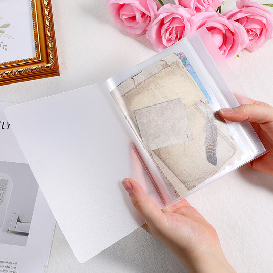 A6 Storage Folder Photo Albums Storage Sticker Storages Album Clear Cover Portfolio Folder for Postcards Sticker Collecting Album Organization Sheets Art Books Card Holds for Label Planner Recipe Card