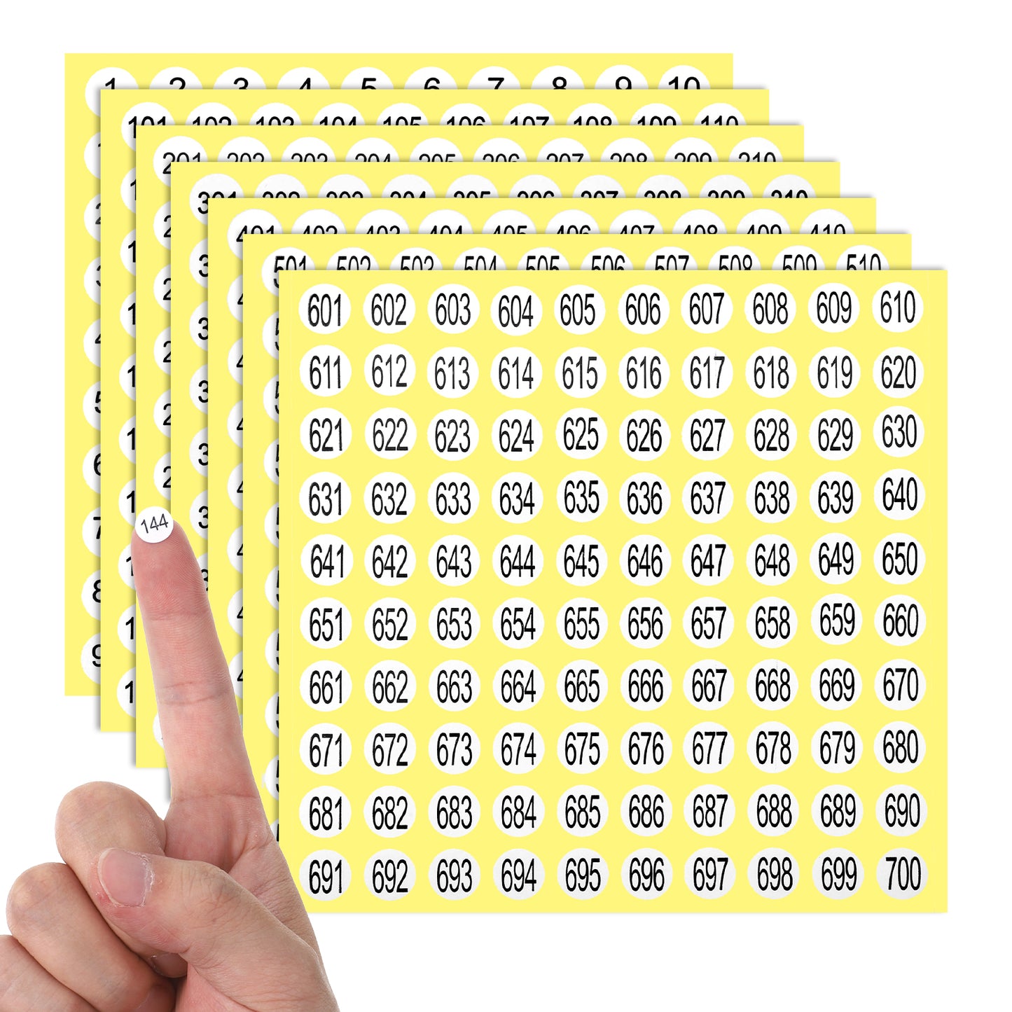 70 Sheets Round Number Stickers Labels 1-700, 7000 Pcs 10 Sets Consecutive 0.4 Inch Self Adhesive Small Number Decals Stickers for Inventory Organizing Storage Boxes Toolbox Indoor Outdoor Office