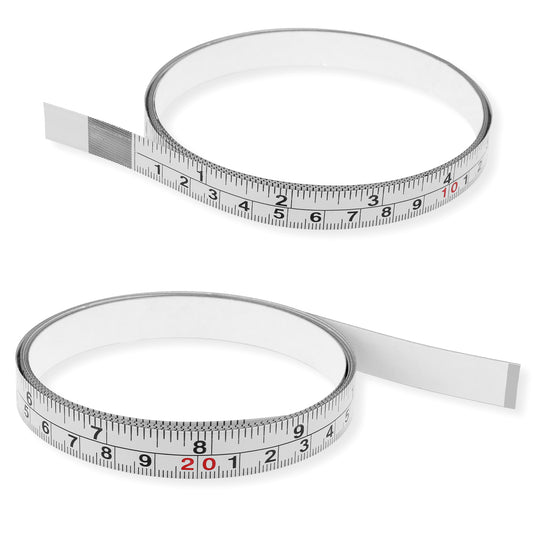 2 Packs 1/2-Inch Self-Adhesive Measuring Tape Left-Right Reading Ruler Tape 78 Inch or 200cm peel and stick Tape Measure Imperial and Metric Scales for Woodworking, Saw, Drafting Table