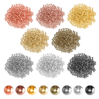 2400 Pcs 3mm Metal Spacer Beads Smooth Round Beadsm Tiny Loose Beads Crimp Stopper Bead Small Ball Bead with Hole Metallic Plated Stopper Bracelet Making DIY Crafts (8 Color)
