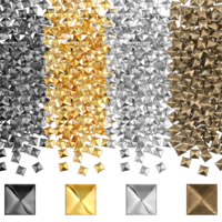 400 Pcs Pyramid Studs Metal Punk Rivets 4 Colors Studs for Clothing 7X7mm Pyramid Stud Spikes for Clothing Bag Leather Shoes Punk Rock DIY Projects