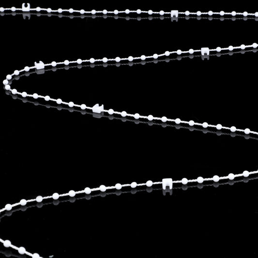 Xthrotsenk 10 Meter Vertical Blind Bottom Chain for 3.5 Inch/89 mm Slats Vertical Blinds Beads Chain Control Chain Repair Parts Replacement Accessories, 100 Clips