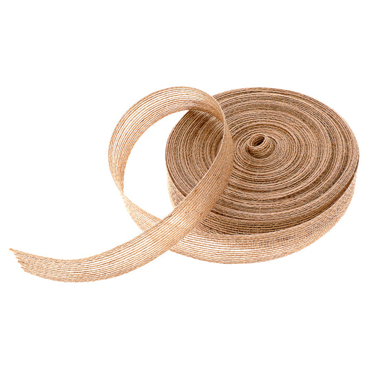 22 Yard Burlap Ribbon 1 Inch Natural Burlap Wired Edge Ribbon Wide Jute Ribbon Burlap Fabric Roll Burlap Christmas Ribbon for Wreaths DIY Gift Wrapping Solid for Big Bow Christmas Tree Decoration