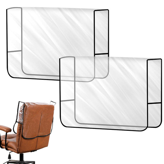 Xthrotsenk 2 Packs Salon Chair Cover Clear Chair Covers Protectors, Barber Salon Chair Back Covers, Plastic Square Salon Chair Covers for Standard Salon Chairs Office Chairs Spa Chair