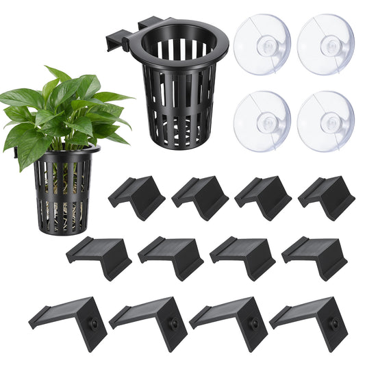 2pcs Large Upgraded Aquarium Plant Holder, Large Fish Tank Plant Holders with 1.57-inch Extension Hooks and Suction Cups for Fish Tank Aquaponic Plants Cultivation and Aquascape Decorations