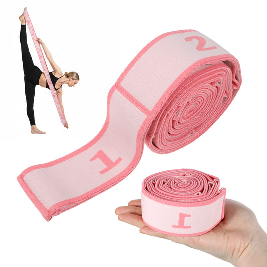 11 Loops Stretch Band Multi Loop Stretch Strap Yoga Strap for Stretching Yoga Bands for Stretching Pilates Dance Ballet Fitness Gymnastics Exercise (Pink)
