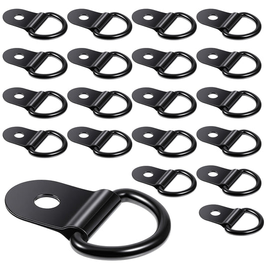 Pack of 20 D Mounting Ring Lashing Eyelets 36 x 25 mm Stainless Steel Lashing Eyelets Load 100 kg for Trailers Stainless Steel with for Load Securing in Trailer Car Truck Kayak Power Tools (Black)