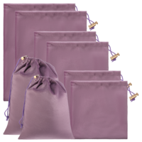 Soft Velvet Drawstring Pouch, 6Pcs Adjustable Jewellery Gift Bag Storage Soft Storage Bags Adult Toy-Storage Bags for Women Men Couples Toy Underwear Cosmetic Sunglasses Travel Camping(3 Sizes Purple)