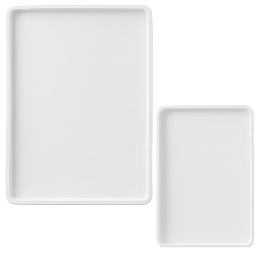 Psiriol 2Pcs 5x3.5 inch Rectangle Silicone Molds Resin Tray Molds