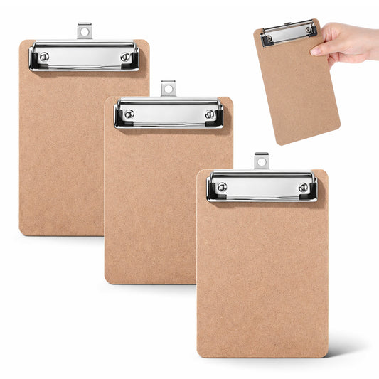 3PCS A6 Mini Clipboards, 7.3 X 4.7 Inch Small Pocket Wood Memo Clipboards, Pocket Clipboard, Mini Clip Board Wood Clipboard for Small Notepads Receipts Tickets