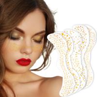 Glitter Freckles Face Tattoo Gold Speckles Makeup Patches Glow Up Sweatproof Waterproof Temporary Tattoos Cute Glitter Makeup Accessories Star Fake Freckles for Women Cosmetic, 5 Sheets