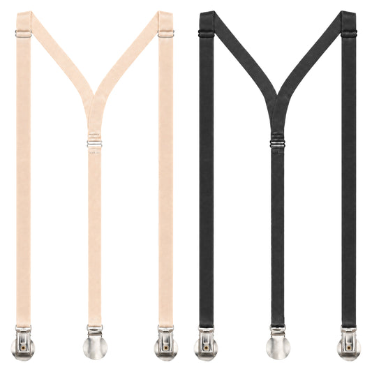 Xthrotsenk 2 Pcs Thin Y Women Suspenders, 1/2" Womens Suspenders for Pants Black Suspender Women Suspender for Womens Ladies Hiddensuspenders for Pants Under Clothes Jeans Undergarment