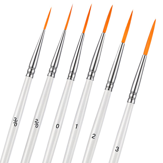 Liner Brushes for Painting, 6 PCS Script Liner Brush, Highly Flexible Paint Brushes, Extra Long Fine Point Tip Fine Detail Paintbrushes for Model, Fingure, Watercolor, Acrylic, Miniature Painting