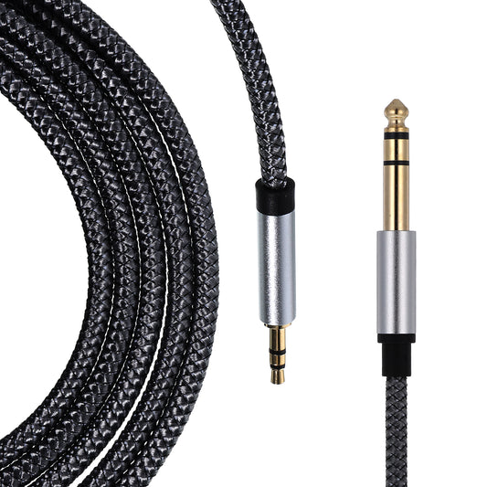 1/4 to 1/8 TRS Audio Cable 3.5mm to 6.35mm Stereo Audio Cable 6.6 Feet with Zinc Alloy and Nylon Braid Bidirectional Stereo Auxiliary for Guitar, Laptop, Home Theater Devices, Speaker and Amplifiers