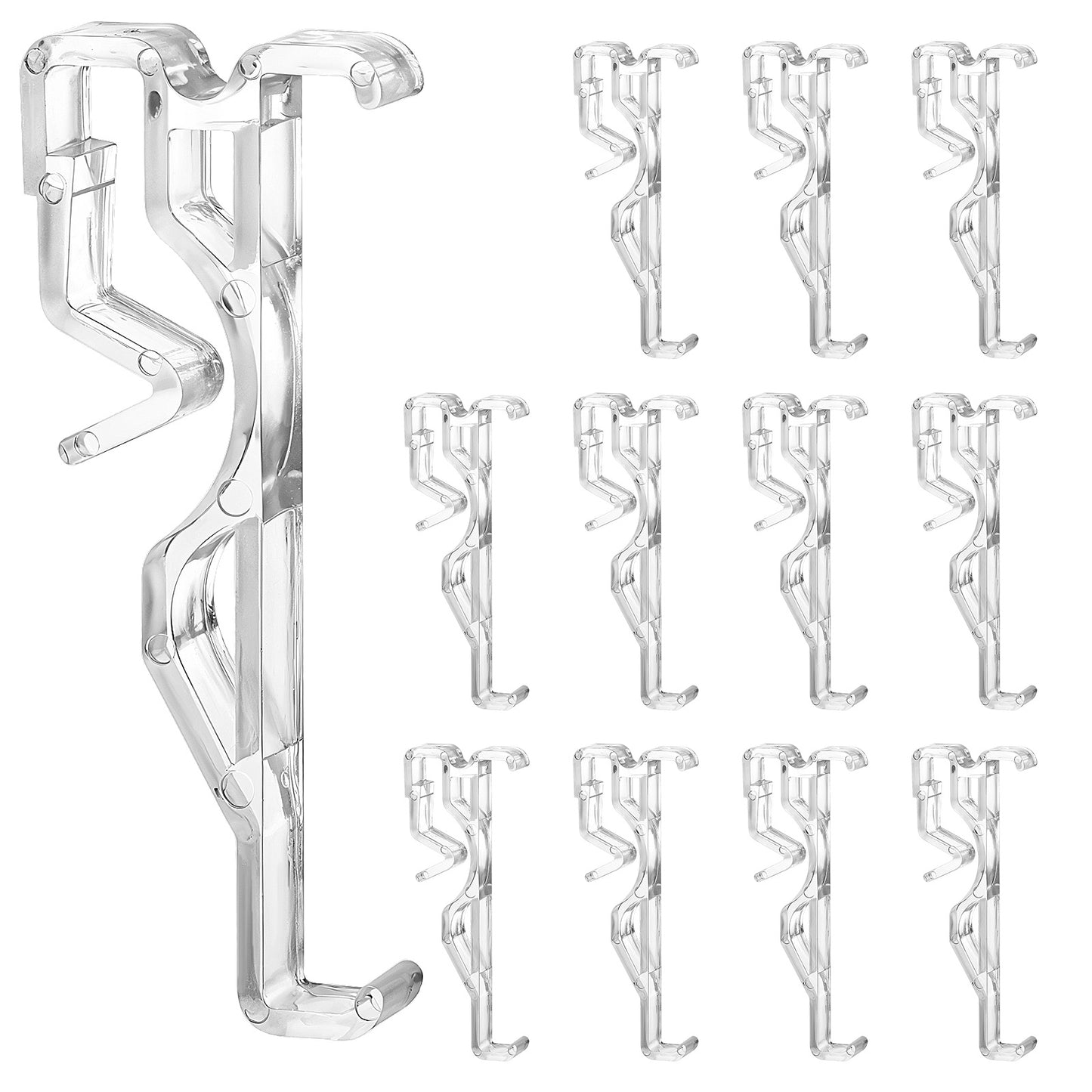 12Pcs Valance Clips, 2.5" Clear Plastic Hidden Retainer Holder, Blind Hidden Valance Clips Replacement for Horizontal Wood and Faux Wood Blinds with a 2-1/2" (64mm) Arc-Shaped Slat