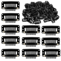 30 Pcs Hair Extensions Clips Wig Clips 32mm 9 Teeth Snap Comb Clips Black Hair Extension Clips for Making Hair Extensions