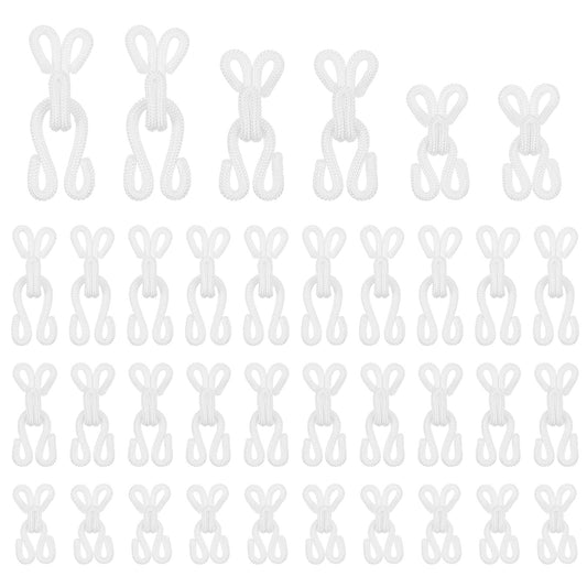 Xelsluthe 36 Pairs Sewing Hooks and Eyes Closure, 2.2/2.8/3.5cm White Metal Bra Hooks and Eyes for Sewing Clothing Bra Hook Replacement Craft Skirts