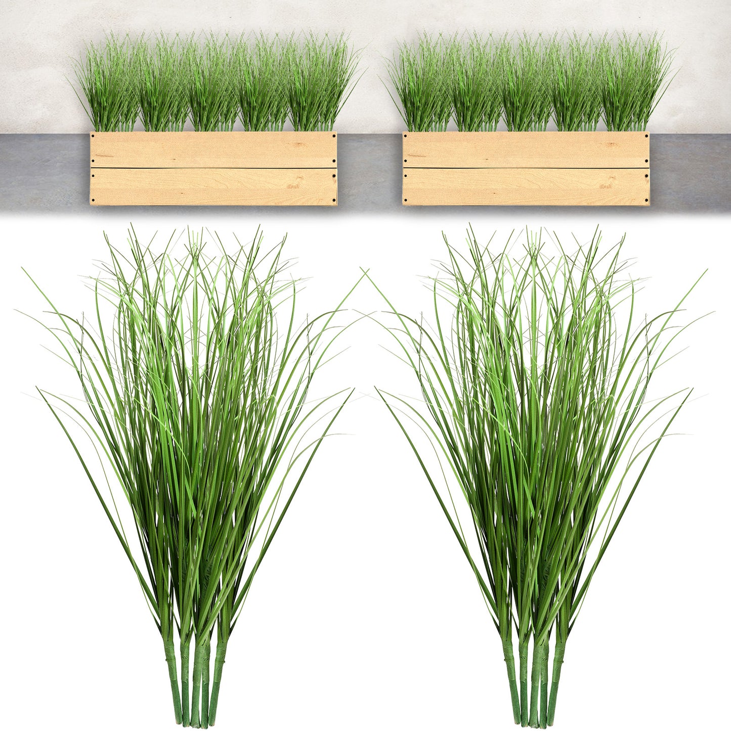 10 Pcs Artificial Plants Fake Wheat Grass, 13.5inch Greenery Stems Faux Shrubs Onion Grass Tall Grasss Plastic Shrubs, UV Resistant Artificial Grasss Plant for Indoor Outdoor Home Office Garden Patio