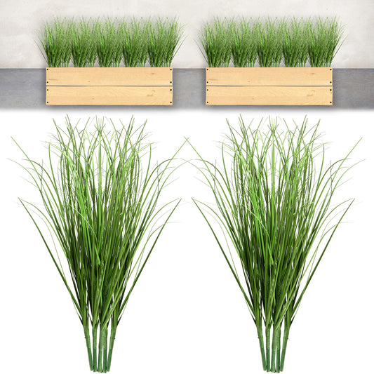 10 Pcs Artificial Plants Fake Wheat Grass, 13.5inch Greenery Stems Faux Shrubs Onion Grass Tall Grasss Plastic Shrubs, UV Resistant Artificial Grasss Plant for Indoor Outdoor Home Office Garden Patio