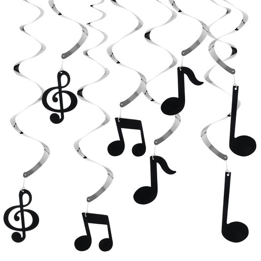 12 Pieces Musical Note Hanging Swirl