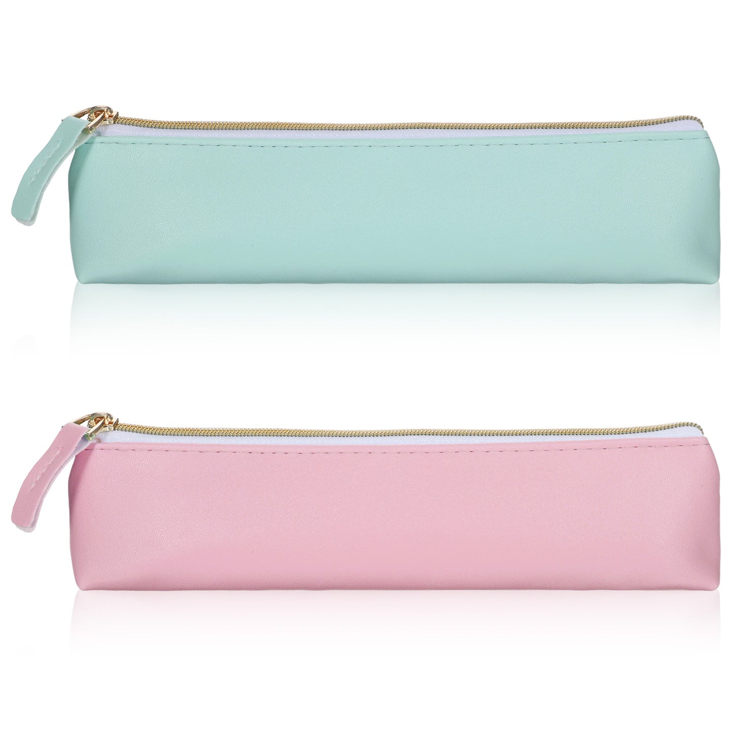 2Pcs Small Lip Gloss Pouch for Purse Lipstick Makeup Bag Lip Gloss Bag Case Holder for Purse Mini Cosmetic Bags with Zipper Small PU Leather Make Up Bags for Women, Pink